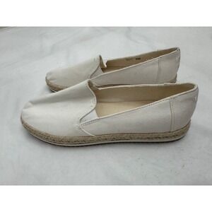 TOMS Alpargata Rope White Canvas Espadrille Slip On Shoes Womens 10 NEW